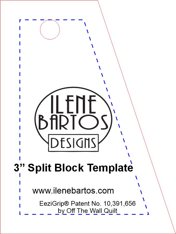Ilene Bartos Designs - 3" Split Block Template with EeziGrip
