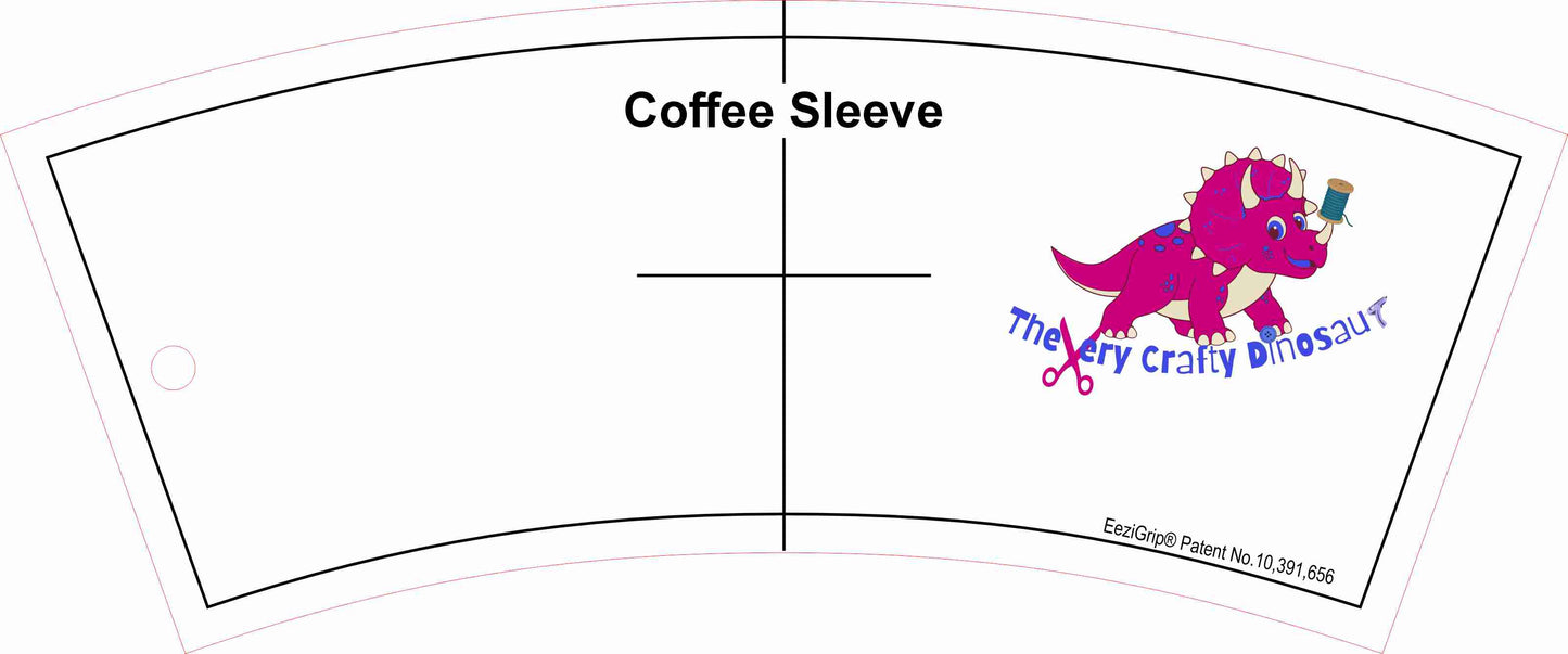 The Very Crafty Dinosaur - Coffee Cup Sleeve with EeziGrip