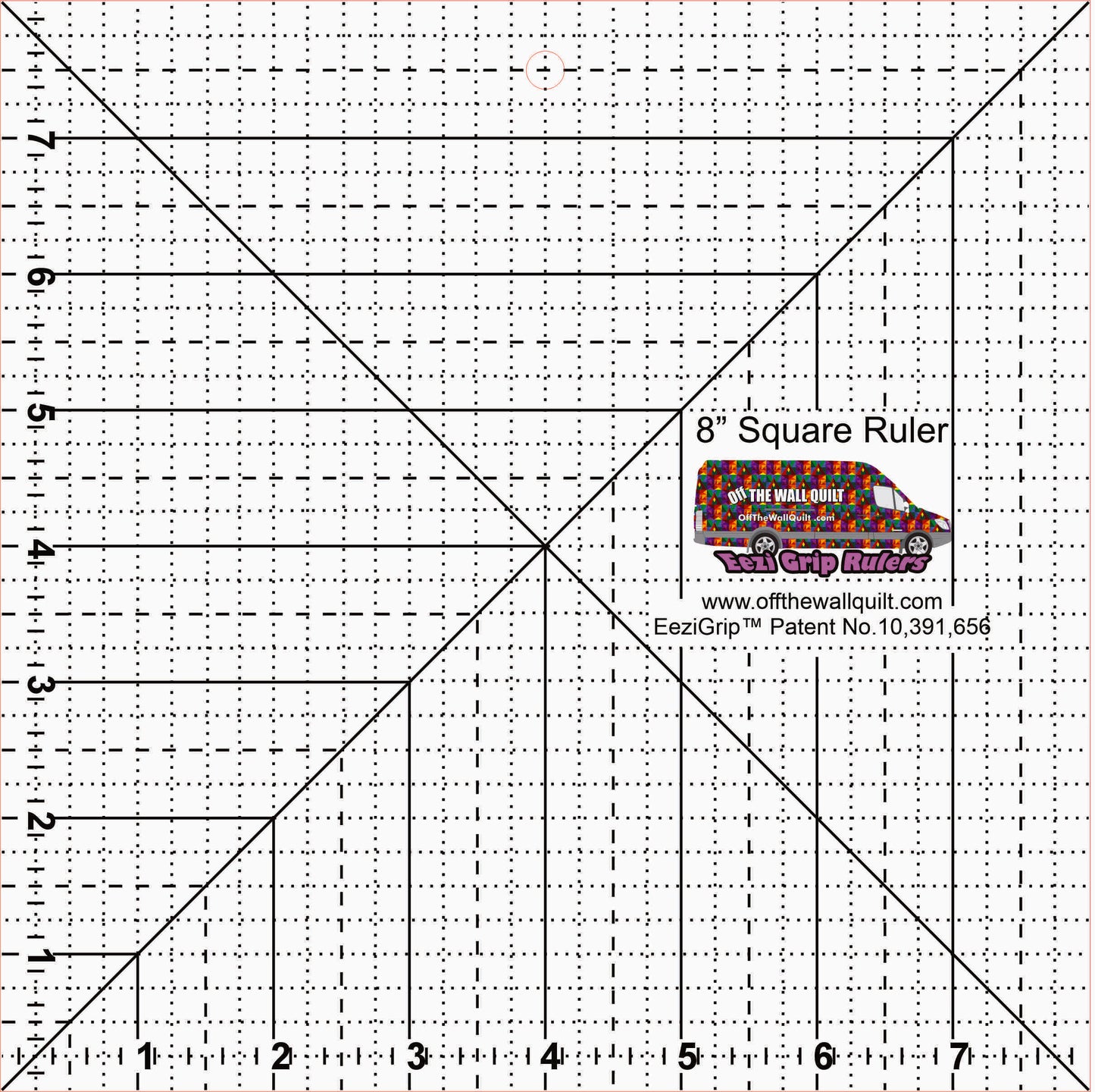 Square Ruler 8" with EeziGrip