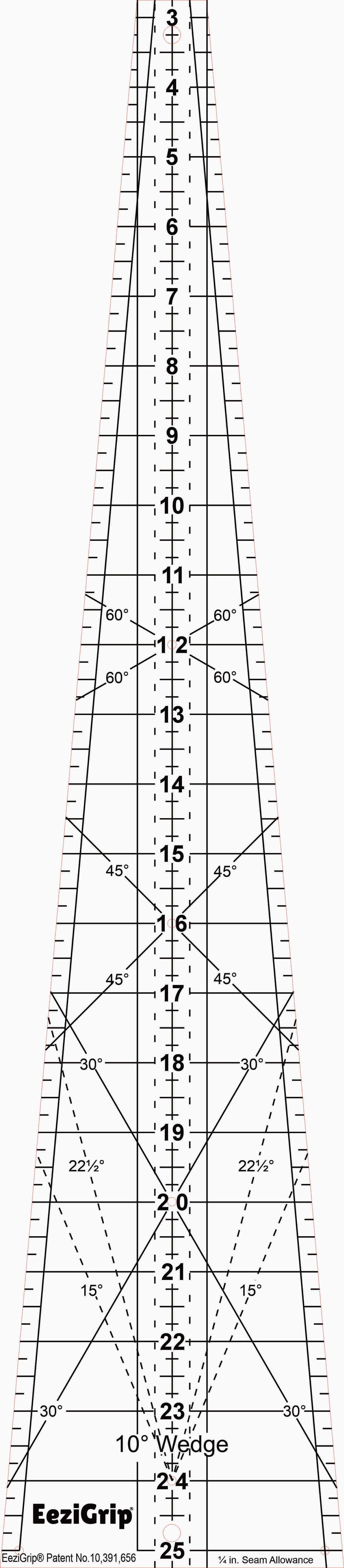 Wedge Ruler 10 Degree 25" Long with EeziGrip