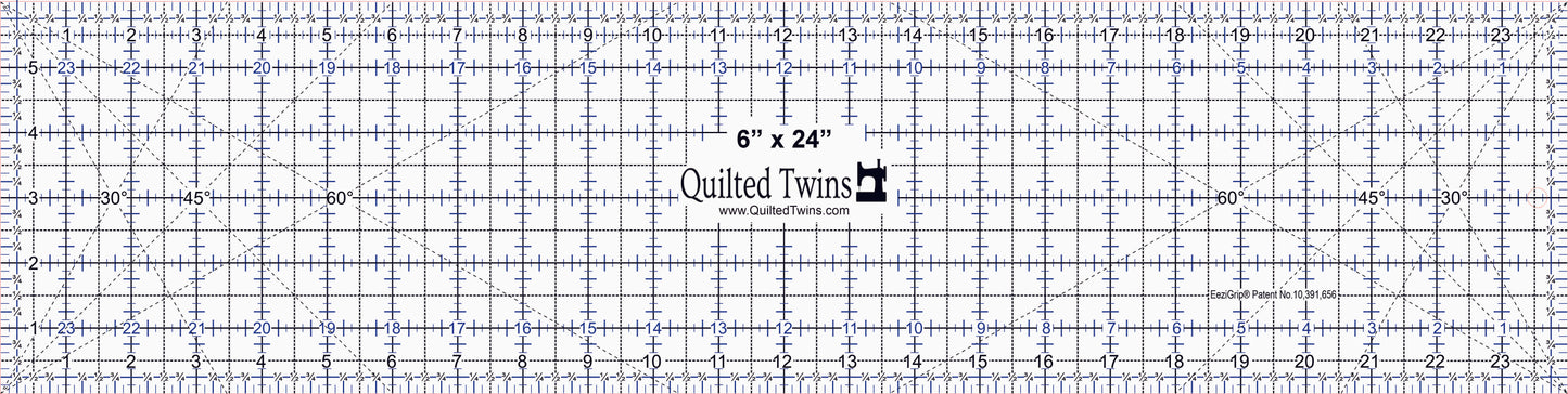 Quilted Twins - 6" x 24" 1/4" acrylic with EeziGrip