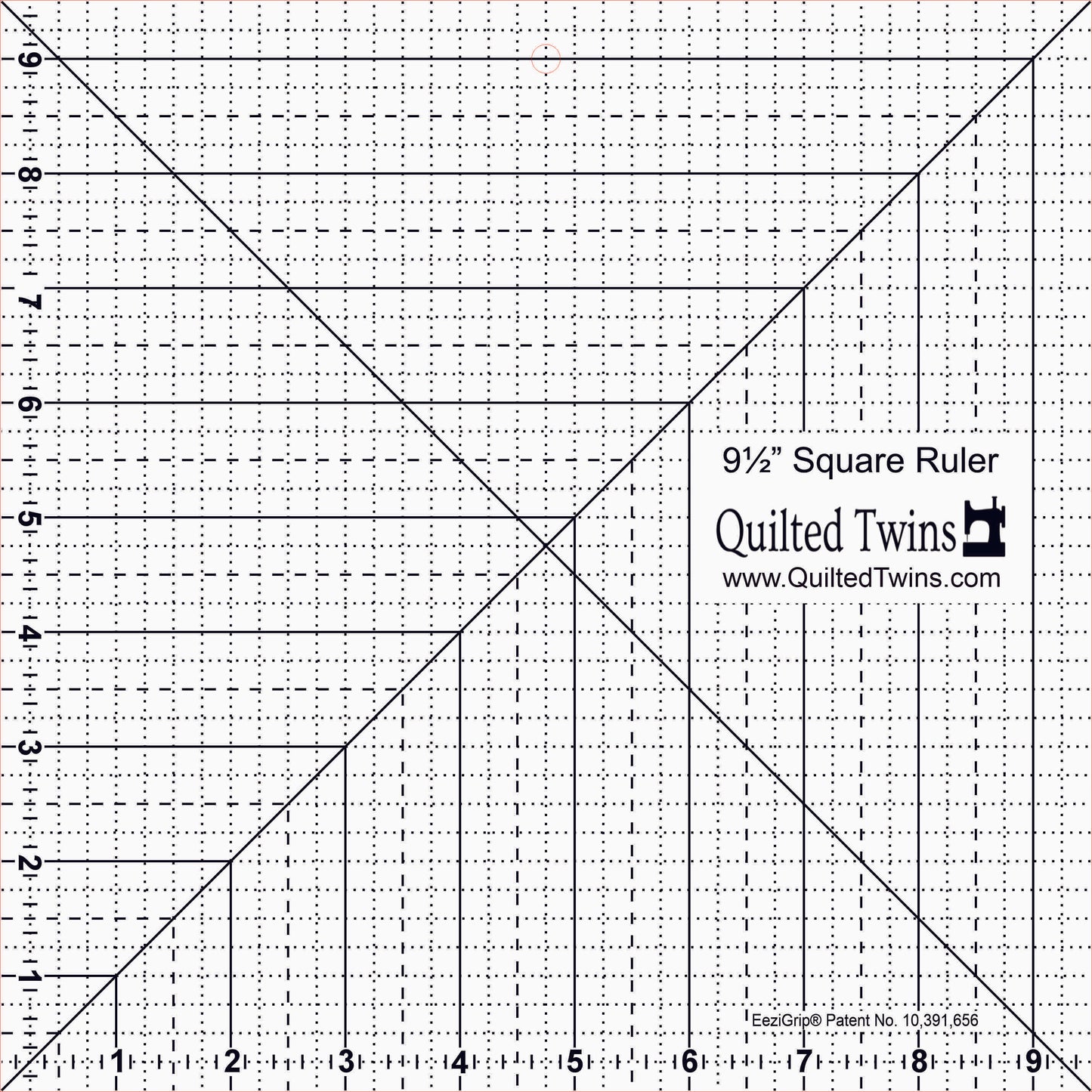 Quilted Twins - 9 1/2" Square 1/4" acrylic with EeziGrip
