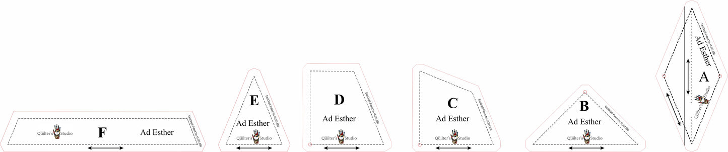 Ad Esther Quilt Templates (6 pieces)