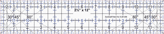 2 1/2"x12" Ruler with EeziGrip - Qty 144 - 1 Sheet