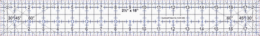 2 1/2"x18" Ruler with EeziGrip - Qty 22 - 1/4 Sheet