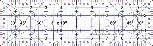 3"x10" Ruler with EeziGrip - Qty 64 - 1/2 Sheet