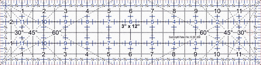 3"x12" Ruler with EeziGrip - Qty 48 - 1/2 Sheet