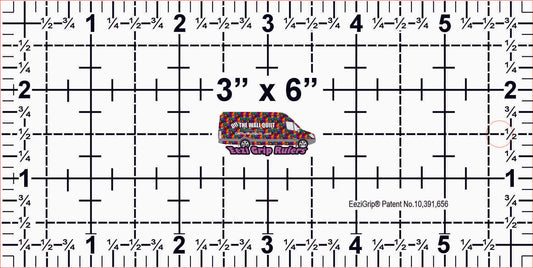 3"x6" Ruler with EeziGrip - Qty 104 - 1/2 Sheet