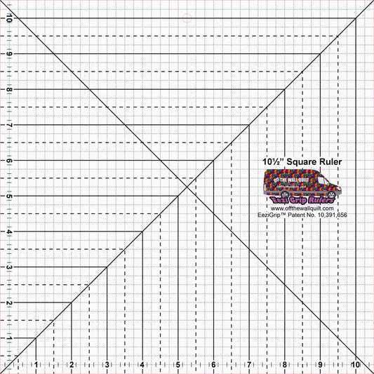 Square Ruler 10 1/2" with EeziGrip - Qty 3 - 1/4 Sheet