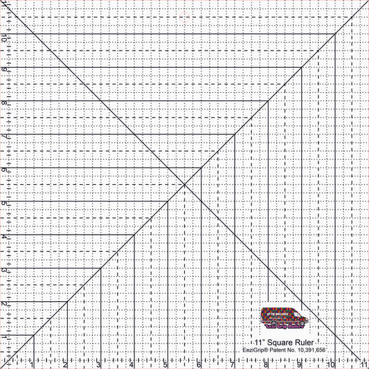 Square Ruler 11" with EeziGrip - Qty 6 - 1/2 Sheet