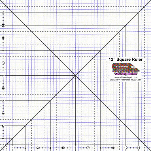 Square Ruler 12" with EeziGrip - Qty 3 - 1/4 Sheet