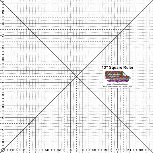 Square Ruler 13" with EeziGrip - Qty 12 - 1 Sheet