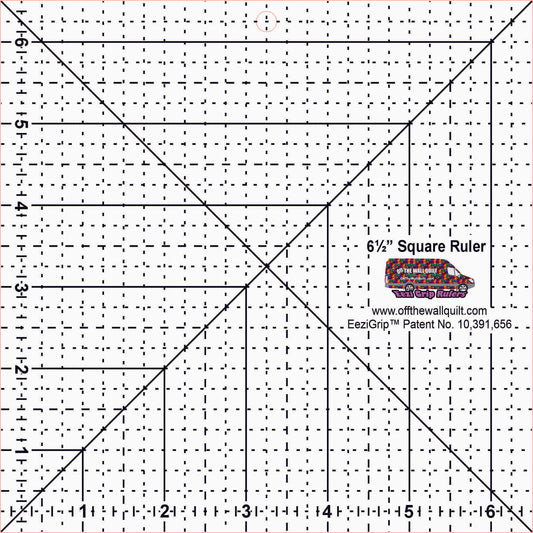 Square Ruler 6 1/2" with EeziGrip - Qty 42 - 1/2 Sheet
