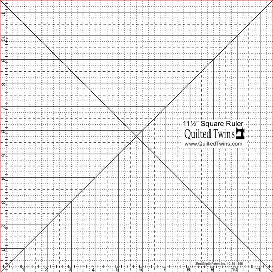 Quilted Twins - 11 1/2" Square 1/4" acrylic with EeziGrip