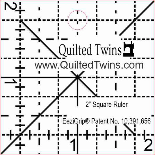 Quilted Twins - 2" Square 1/4" acrylic with EeziGrip