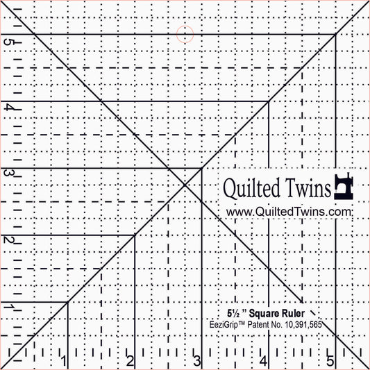 Quilted Twins - 5 1/2" Square 1/4" acrylic with EeziGrip