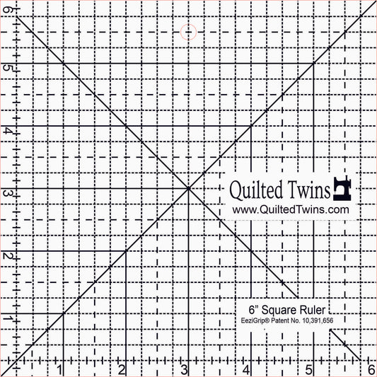 Quilted Twins - 6" Square 1/4" acrylic with EeziGrip