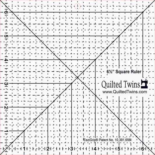 Quilted Twins - 6 1/2" Square 1/4" acrylic with EeziGrip
