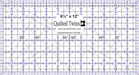 Quilted Twins - 6 1/2" x 12" 1/4" acrylic with EeziGrip